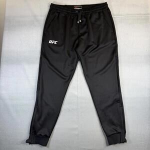 UFC Jogger Sweatpants Mens 2XL Black Official Fighting Warm Up Zip Ankle